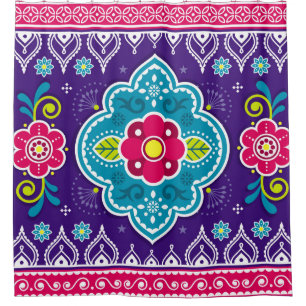 Indian and Pakistani truck art seamless pattern de