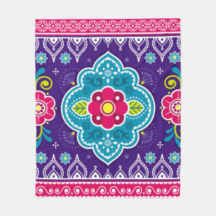 Indian and Pakistani truck art seamless pattern de Fleece Blanket