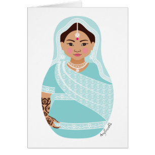 Indian (Aqua) Matryoshka Card