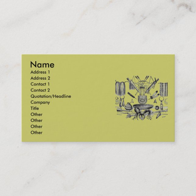 Indian Artifacts Business Card (Front)