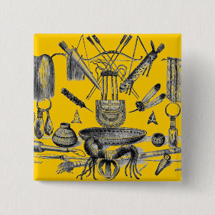 Indian Artifacts Button