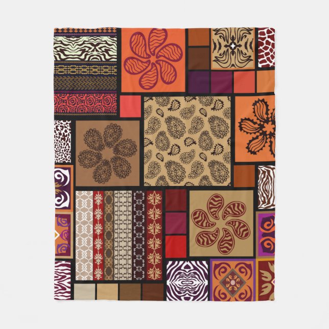 Indian arts, mega seamless creative set. fleece blanket (Front)