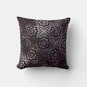 Indian Batik - Purple Throw Pillow