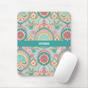 Indian Bazaar Pastel Custom Pattern Mouse Pad