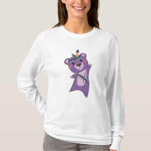 Indian Bear Purple Fashing Teddy Feather Cute T-Shirt