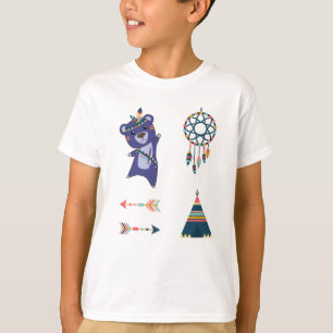 Indian Bear Sticker Set Bear Teepee Dream Catcher T-Shirt