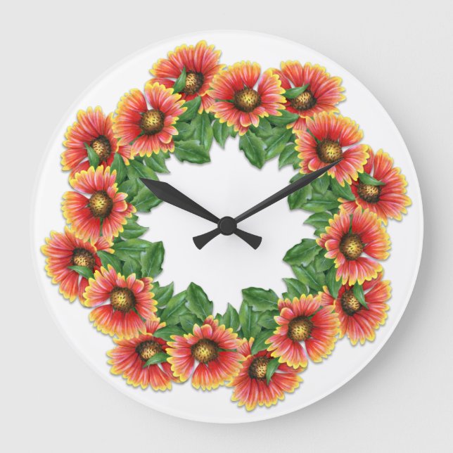 Indian Blanketflower Wall Clock (Front)