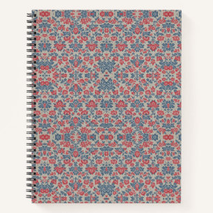 Indian Block Print Floral Indigo Notebook