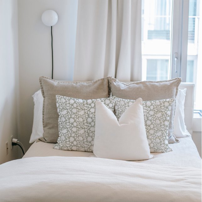 Indian block print inspired sage pillow (Creator Uploaded)