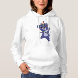 Indian Blue Bear Fashing Teddy Feather Hoodie