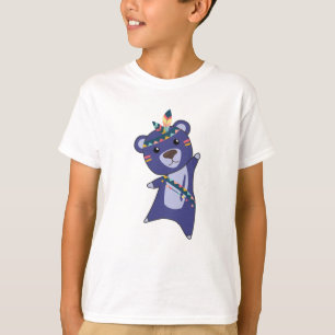 Indian Blue Bear Fashing Teddy Feather T-Shirt