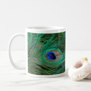 Indian Blue Peacock Feather Coffee Mug
