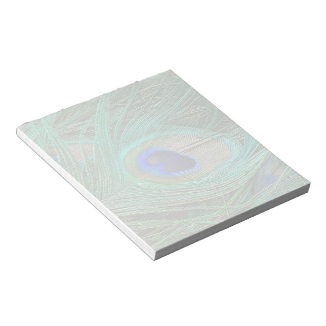 Indian Blue Peacock Feather Notepad (Angled)