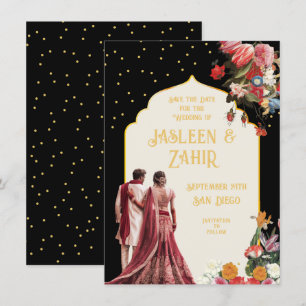 Indian Bride and Groom Save the Date Invitation