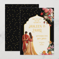 Indian Bride and Groom Save the Date