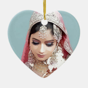 Indian bride ceramic ornament