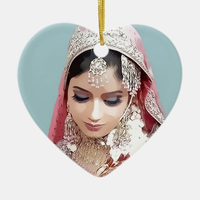 Indian bride ceramic ornament (Front)