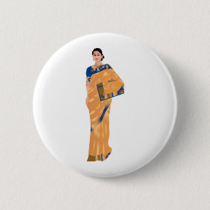 Indian Bride Clipart 2 Inch Round Button
