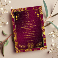 Indian Bride Mehndi Ceremony Golden Design