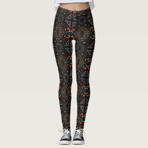 Indian Brown Aztec Woman Leggings