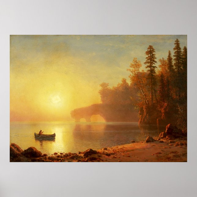 Indian Canoe Albert Bierstadt Poster (Front)