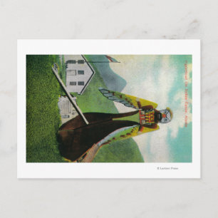 Indian Canoe with Figurehead in AlaskaState Postcard