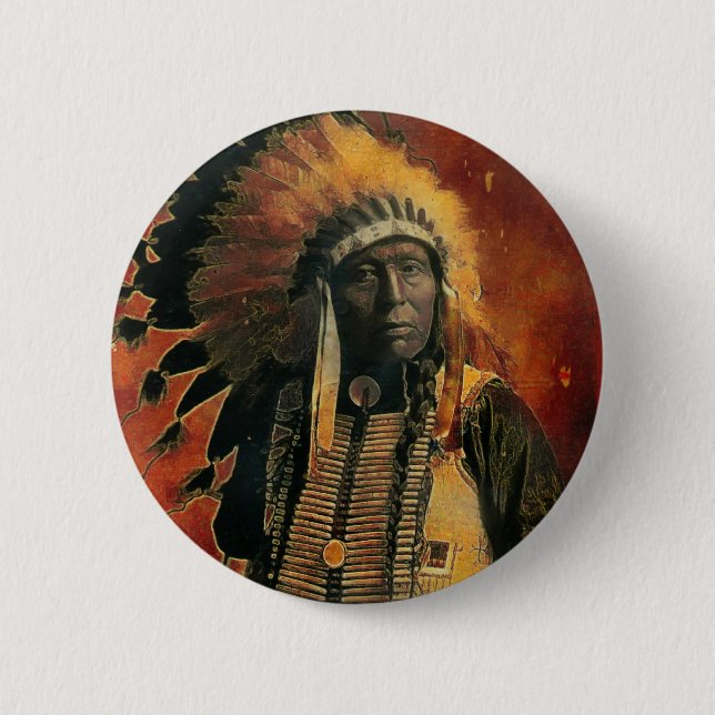 Indian_Chief 2 Inch Round Button (Front)