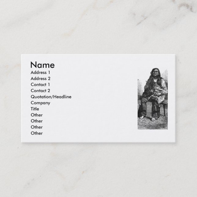 Indian Chief Business Card (Front)