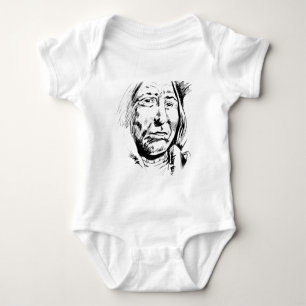 Indian Chief Ink Sketch Motivational Baby Bodysuit