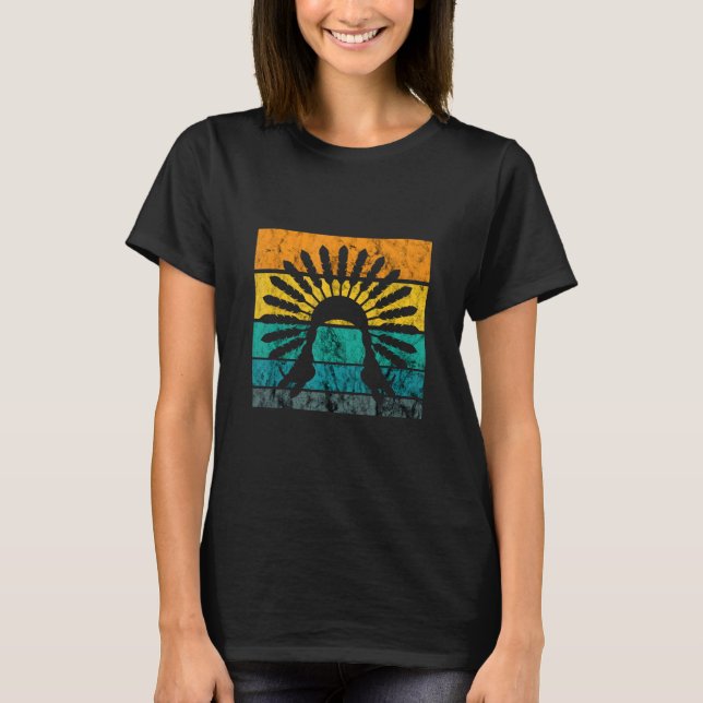 Indian Chief Native Indian Girl Squaw Native Ameri T-Shirt (Front)