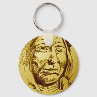 Indian Chief Pencil Sketch Keychain