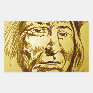 Indian Chief Pencil Sketch Sticker