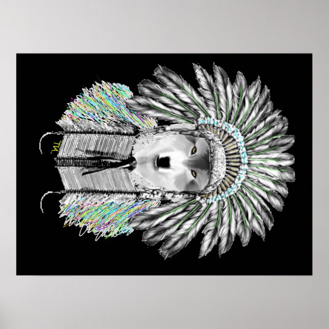 Indian chief wolf poster (Front)