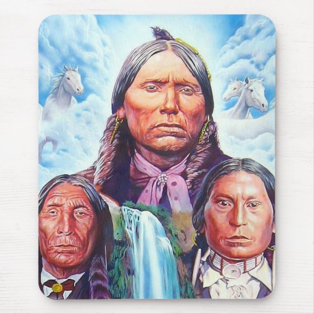 Indian Chiefs Native Americans Custom Template Mouse Pad (Front)