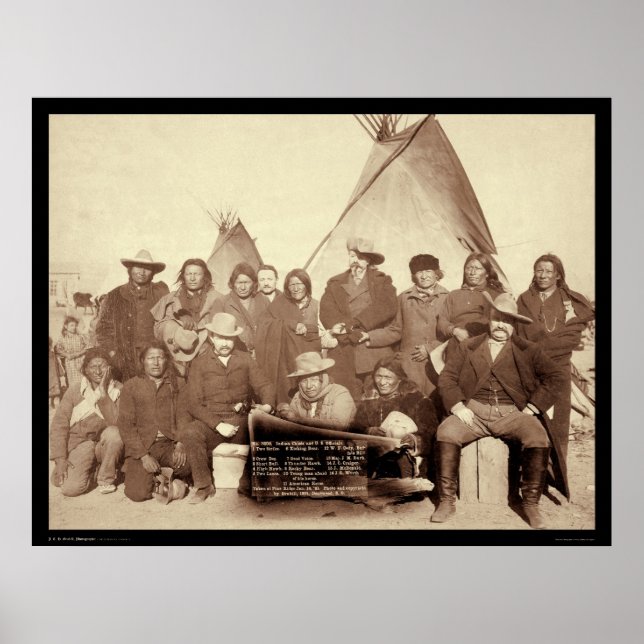 Indian Chiefs with New York World Pennant SD 1891 Poster (Front)