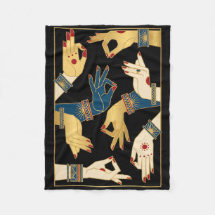 Indian Clical Dance Mudras Bharatanatyam Spiritual Fleece Blanket