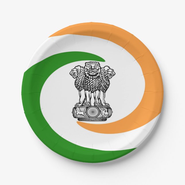 Indian Coat of arms Paper Plate (Front)