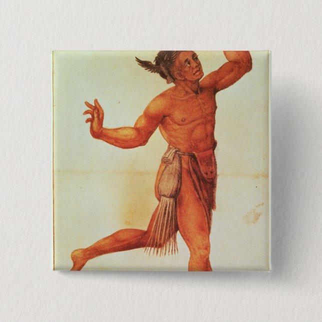 Indian Conjuror 2 Inch Square Button (Front)