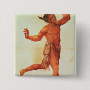 Indian Conjuror 2 Inch Square Button