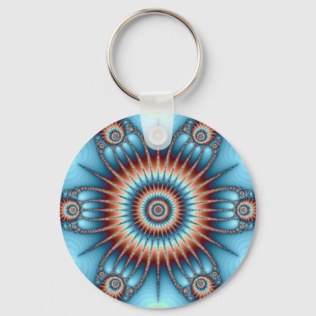 Indian Copper and Turquoise Keychain (Front)