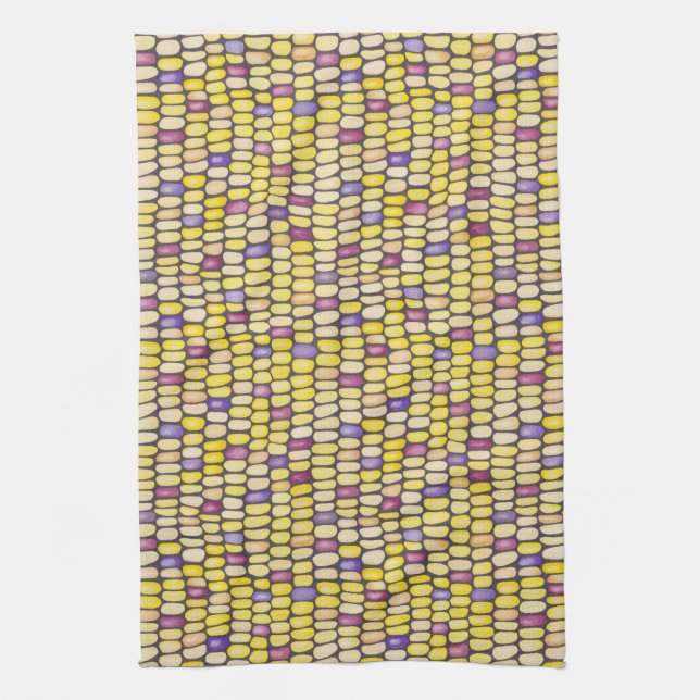 Indian Corn Large Pattern Kitchen Towel (Vertical)