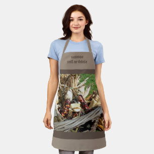 Indian Corn Wicker Basket Country Personalized Apron