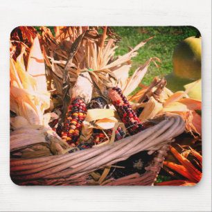 Indian Corn Wicker Basket Nature Mouse Pad