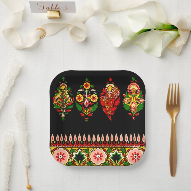 Indian Cotton Fabric  Paper Plate (Wedding)
