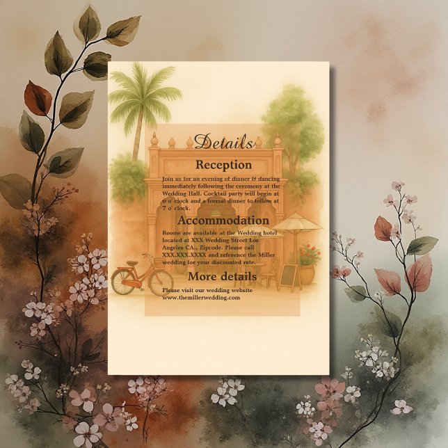 Indian Courtyard Destination wedding Escape Enclosure Card (Creator Uploaded)