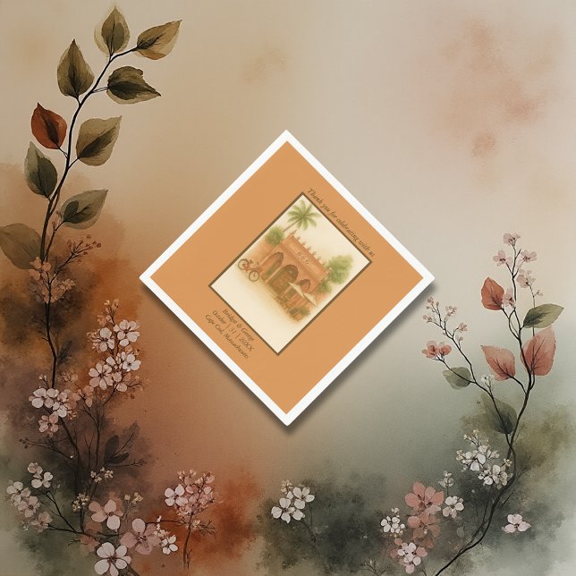 Indian Courtyard Destination wedding Escape Napkin (Creator Uploaded)