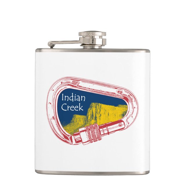 Indian Creek Climbing Carabiner Hip Flask (Front)