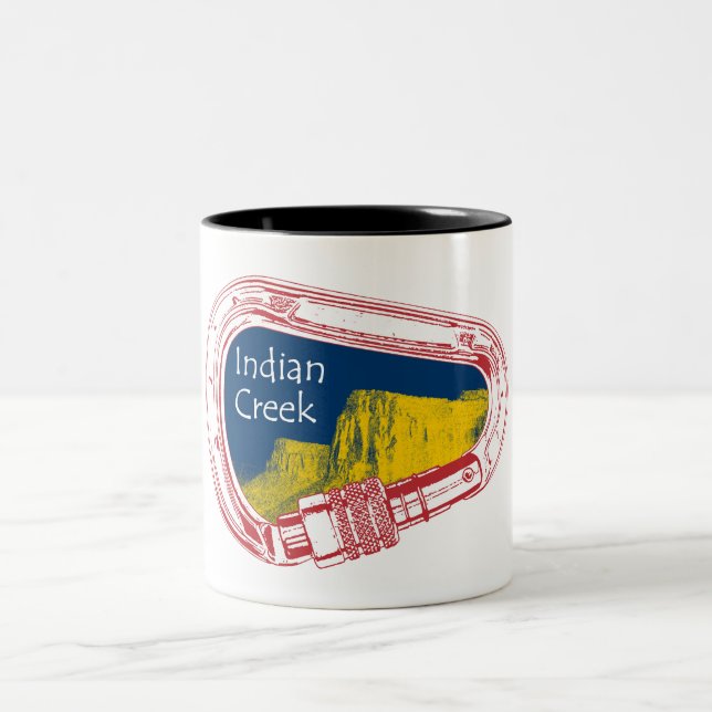 Indian Creek Climbing Carabiner Two-Tone Coffee Mug (Center)