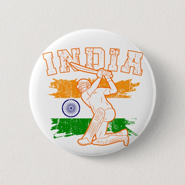 Indian Cricket Player 2 Inch Round Button (Front)