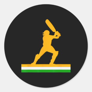 Indian Cricket Player India Flag National Supporte Classic Round Sticker
